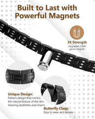 Feraco 3X Strength bracelet close-up magnets, 3800 Gauss neodymium magnets for balanced energy flow.