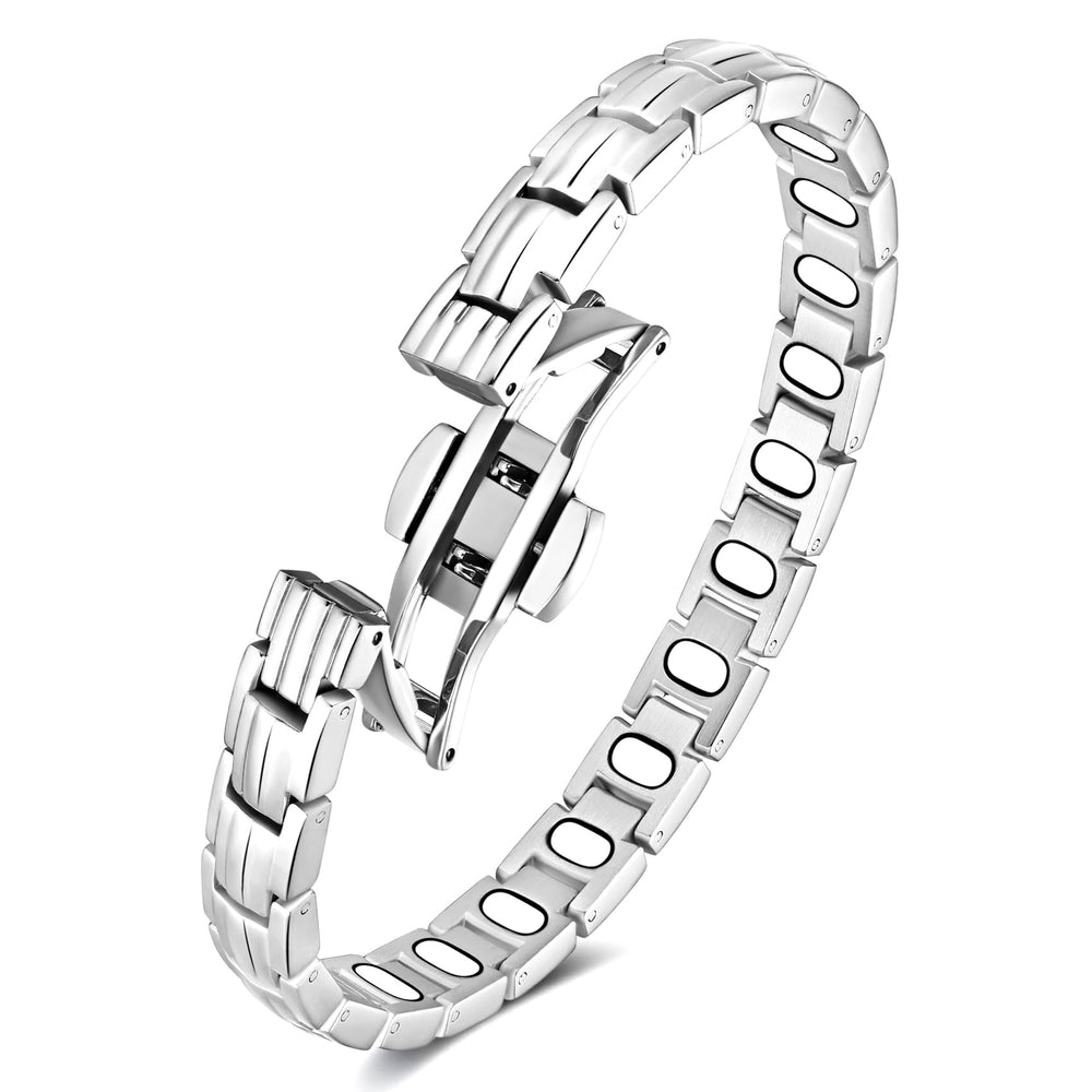 Feraco 5X-strength magnetic bracelet close-up showing powerful magnets for daily wear