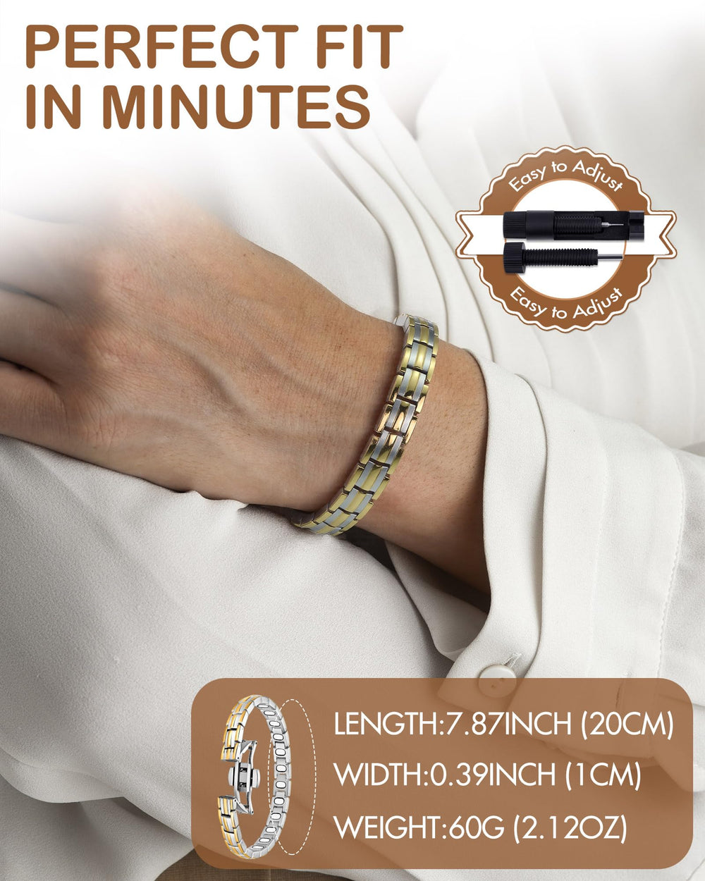 Feraco 5X Strength Magnetic Bracelet gift-ready packaging signals premium presentation.