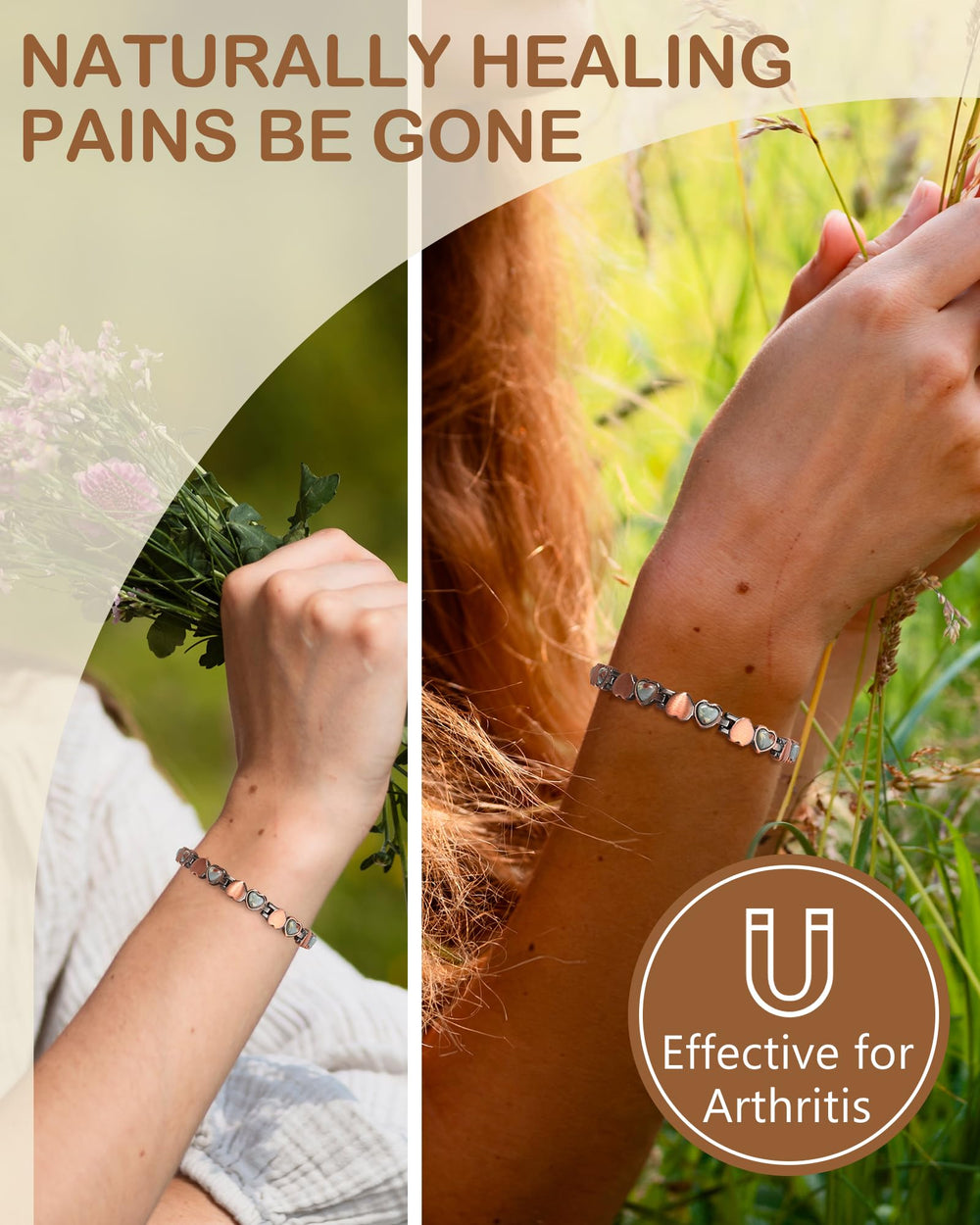 Feraco adjustable bracelet with sizing tool for a perfect fit.