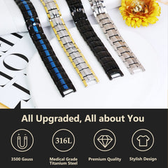 Feraco adjustable magnetic bracelet with tool demonstrates easy size customization.