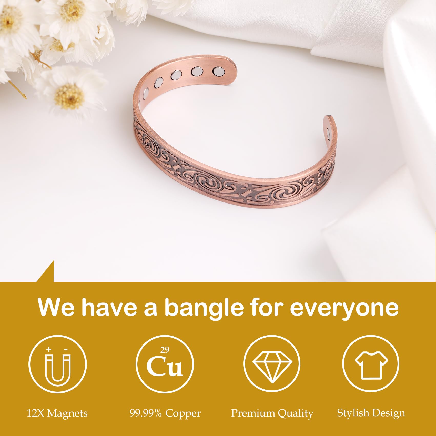 Adjustable open-closure design shown on a wrist model.
