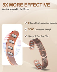 Feraco adjustable open cuff fits most wrists with easy squeeze.