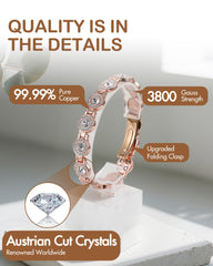 Feraco Austrian crystal shine catches light from every angle on the bracelet.