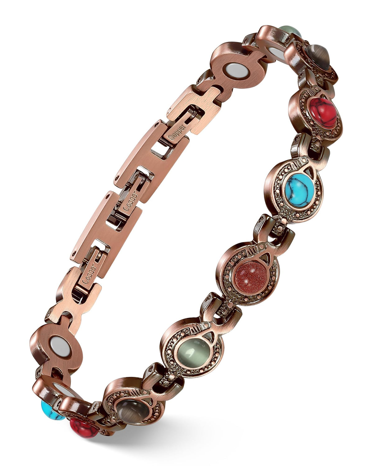 Feraco Bohemia gemstone bracelet with infinity symbol enhances everyday elegance.