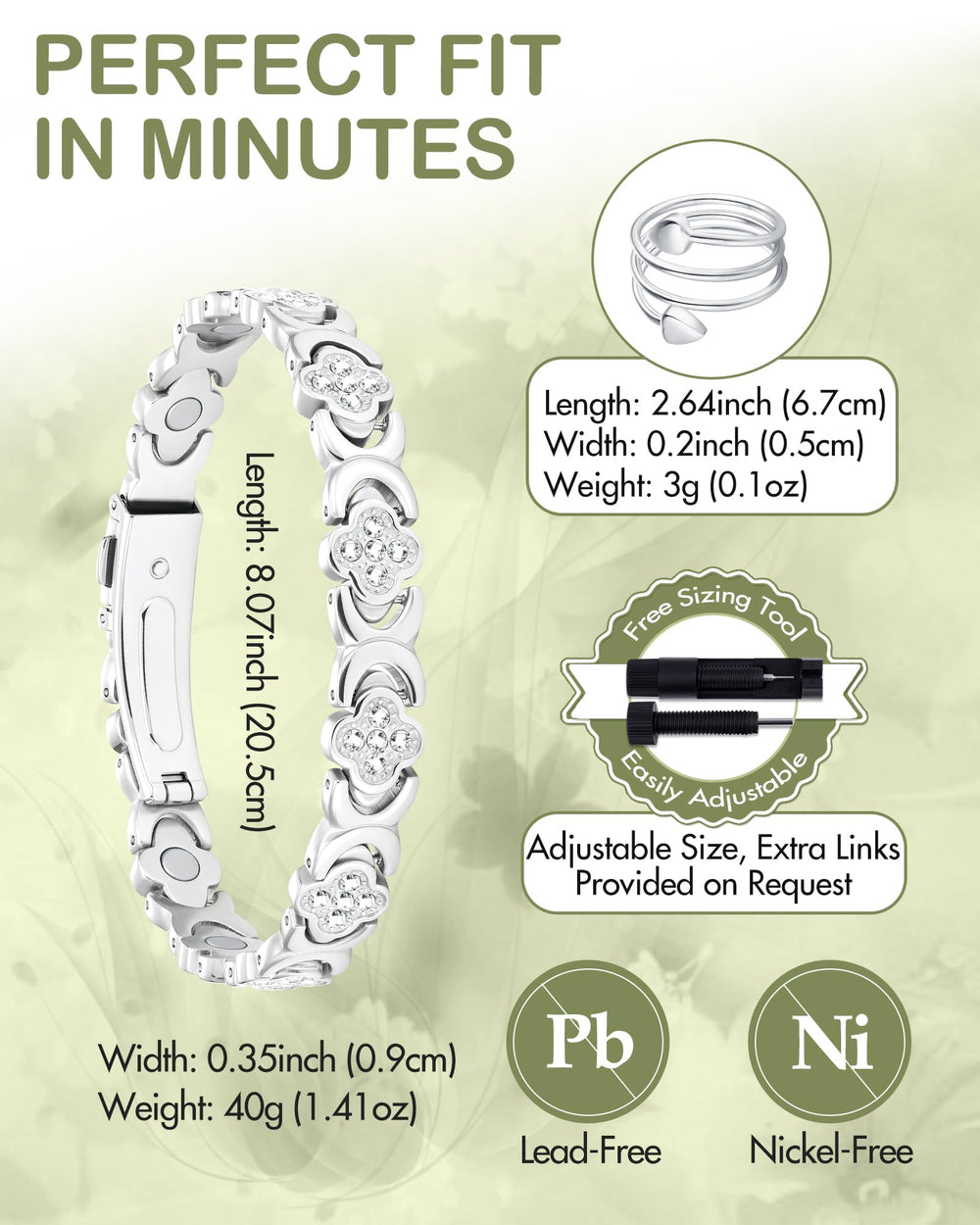 Feraco bracelet and ring set displayed as a luxurious duo