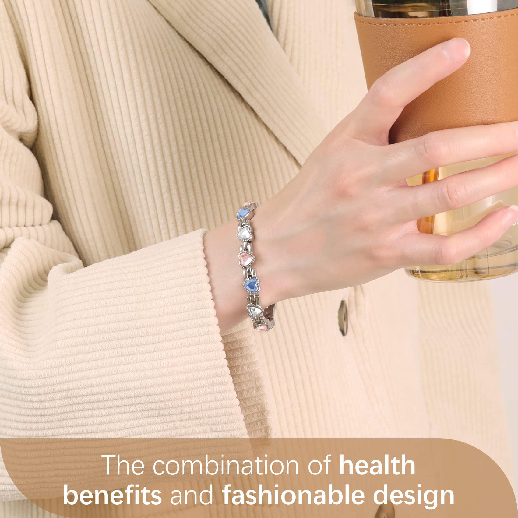 Feraco bracelet length 8.82 inches for a comfortable fit.