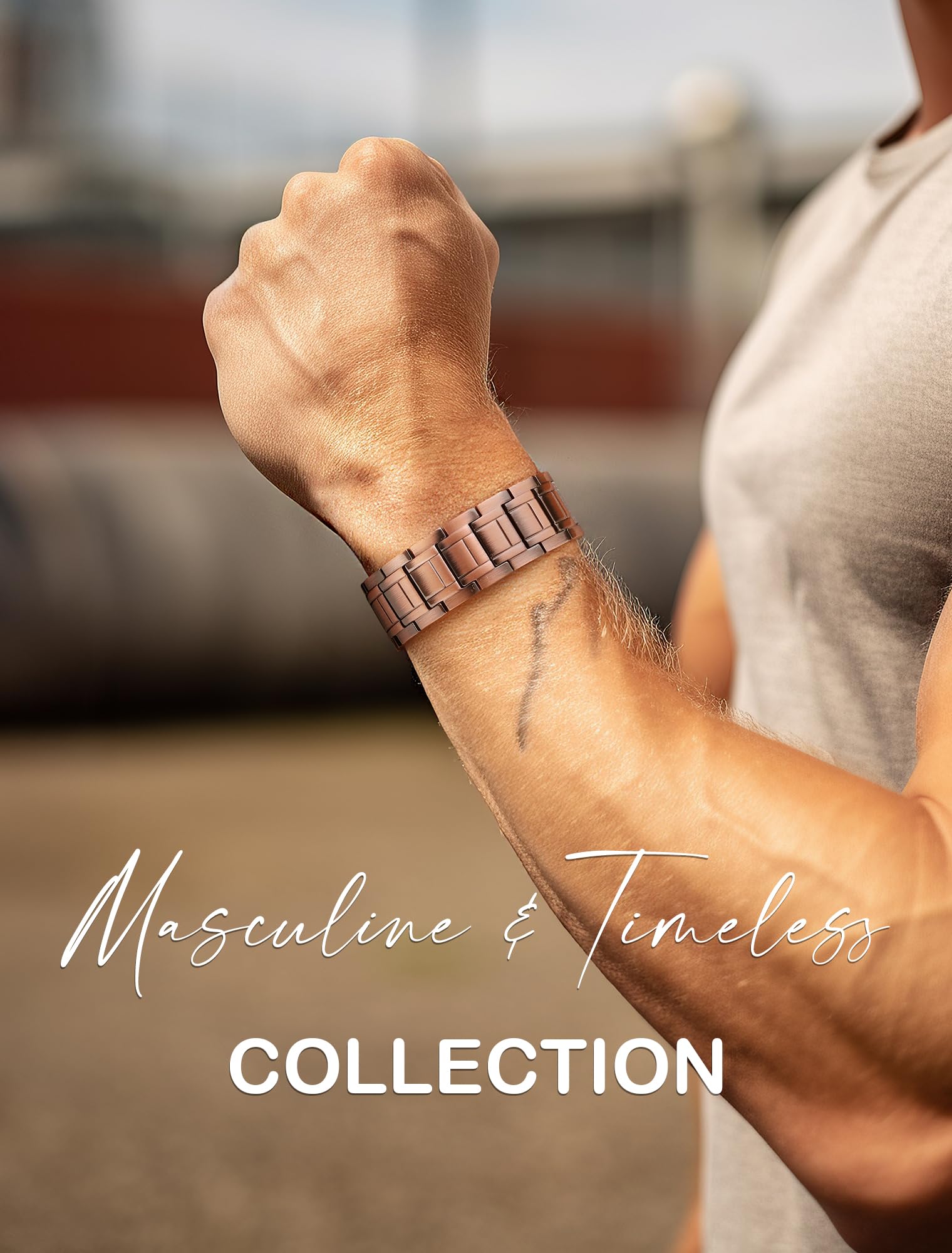 Feraco bracelet worn on man in smart outfit