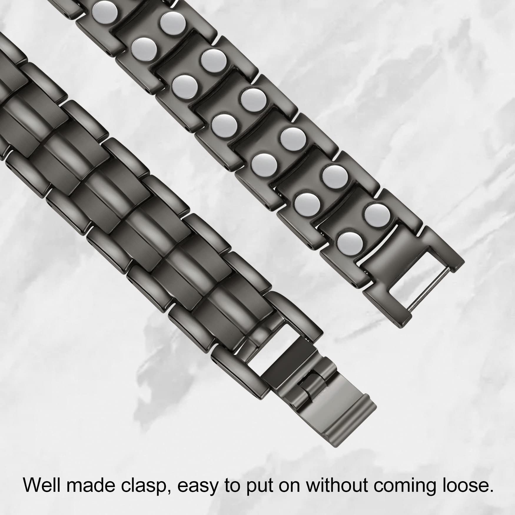 Feraco bracelet with link removal tool for easy size adjustment.