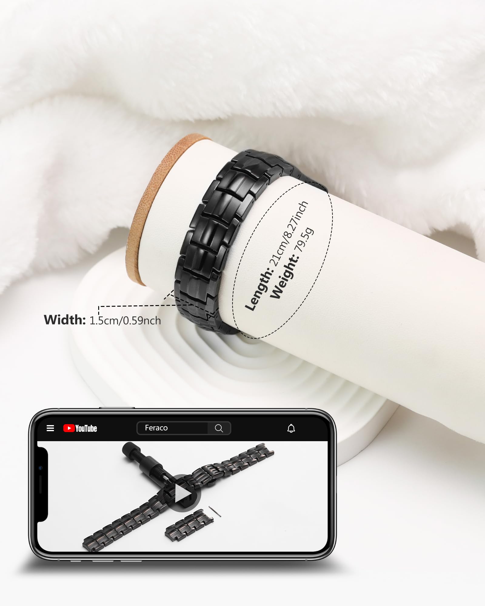 Feraco bracelet worn on wrist during daily activities, blending style and science.