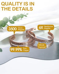 Feraco brazalete magnético de cobre, imanes de neodimio, presencia de alta potencia