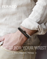 Feraco braided leather band close-up showing durable, premium craftsmanship.