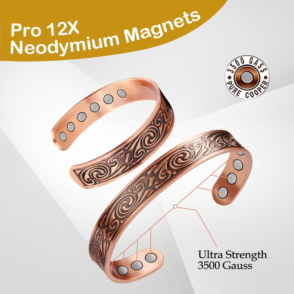 Carved vintage-style bracelet shown with complementary accessories.