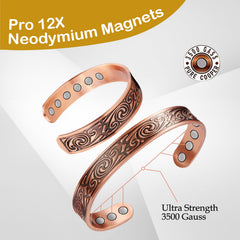 Carved vintage-style bracelet shown with complementary accessories.