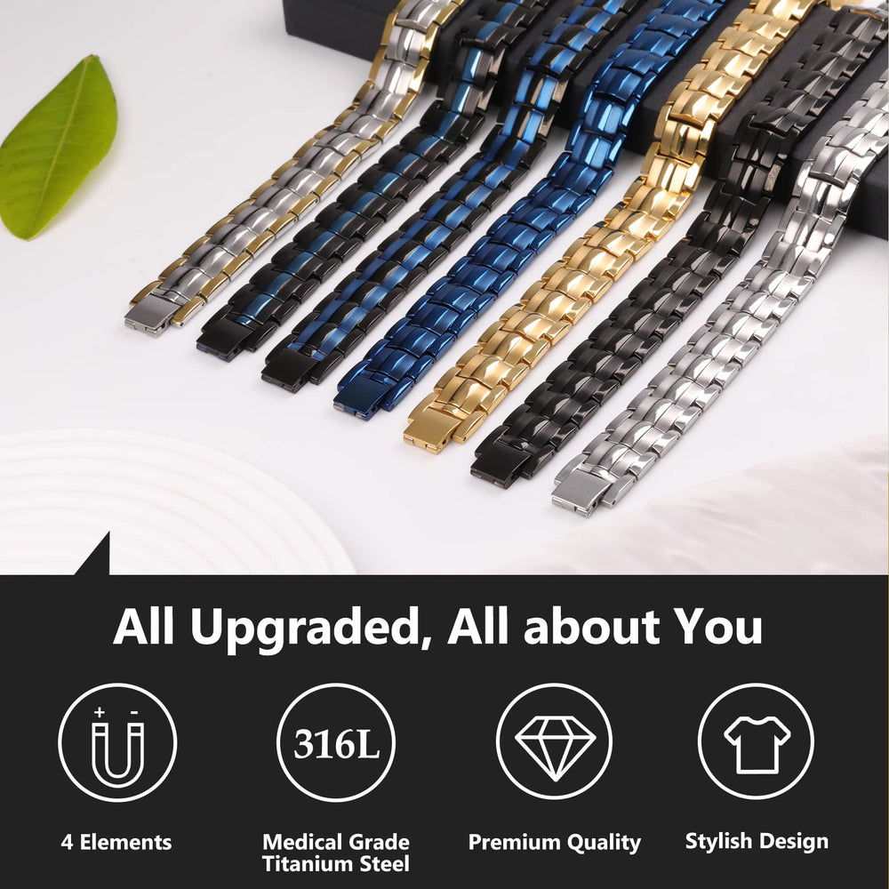 Feraco classic mens fashion bracelet enhances any watch or suit
