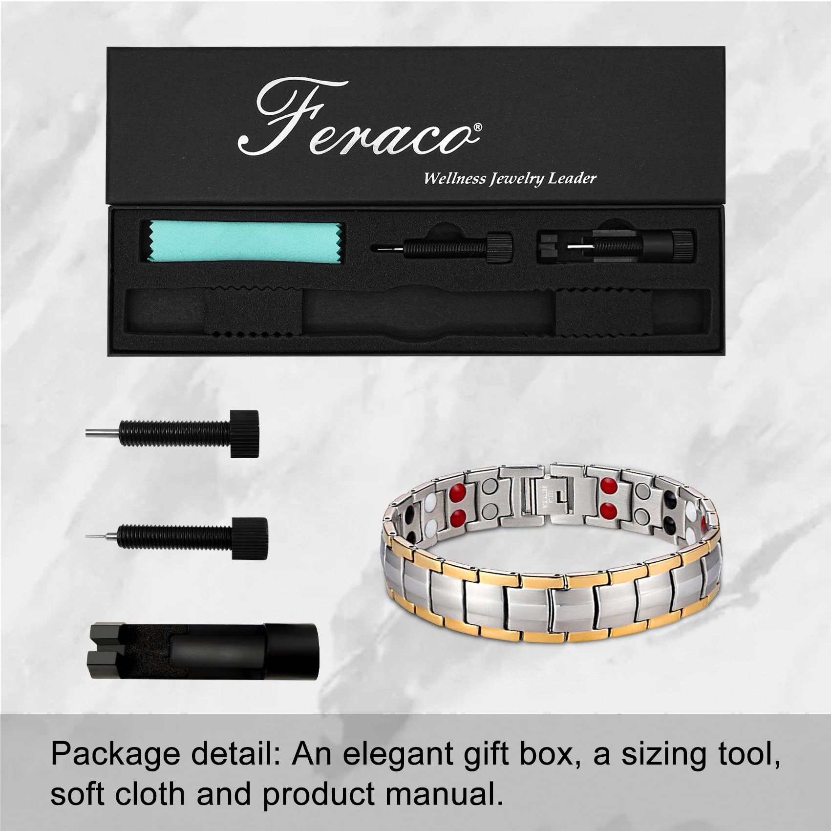 Feraco cleaning cloth and box packaging for easy maintenance.