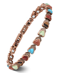 Feraco copper ankle bracelet close-up shows pure copper surface and lacquer coating.
