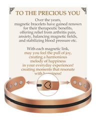 Feraco copper bracelet 12 magnets close-up showing durable magnetic design.