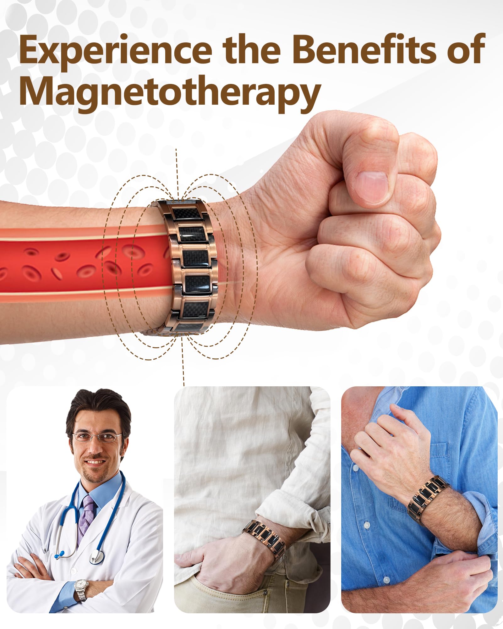 Feraco magnetic bracelet shown as a stylish everyday accessory