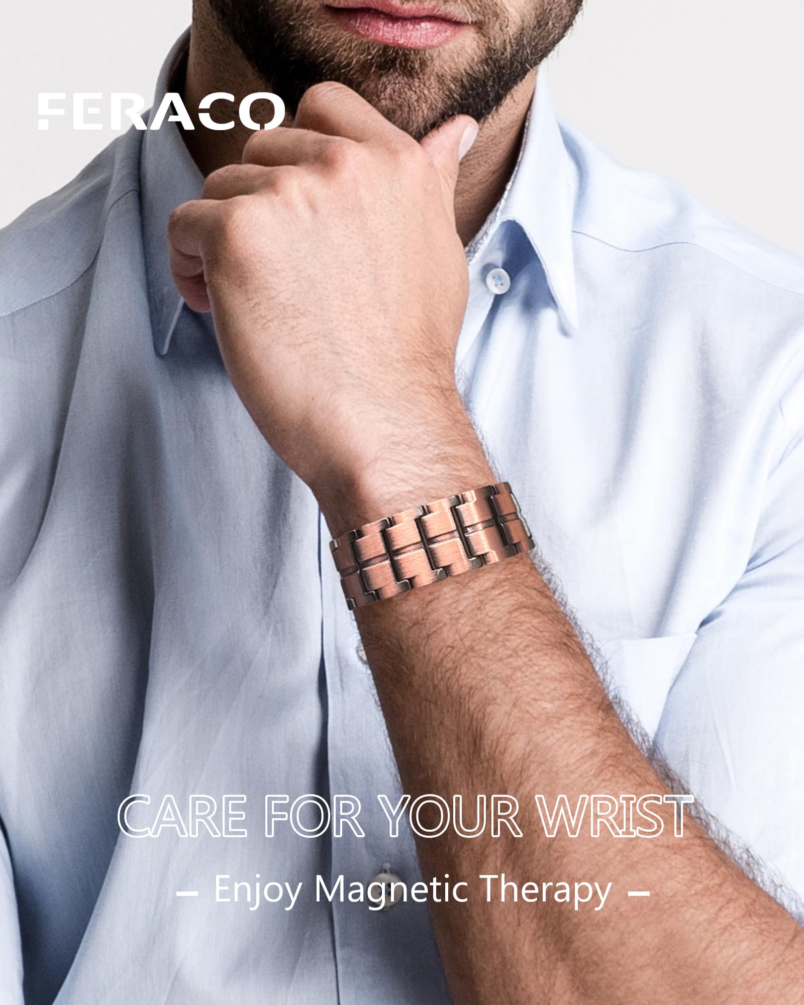 Feraco copper bracelet worn on wrist for daily style and comfortable wear