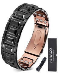 Feraco copper bracelet 3x strength in black for everyday wear.