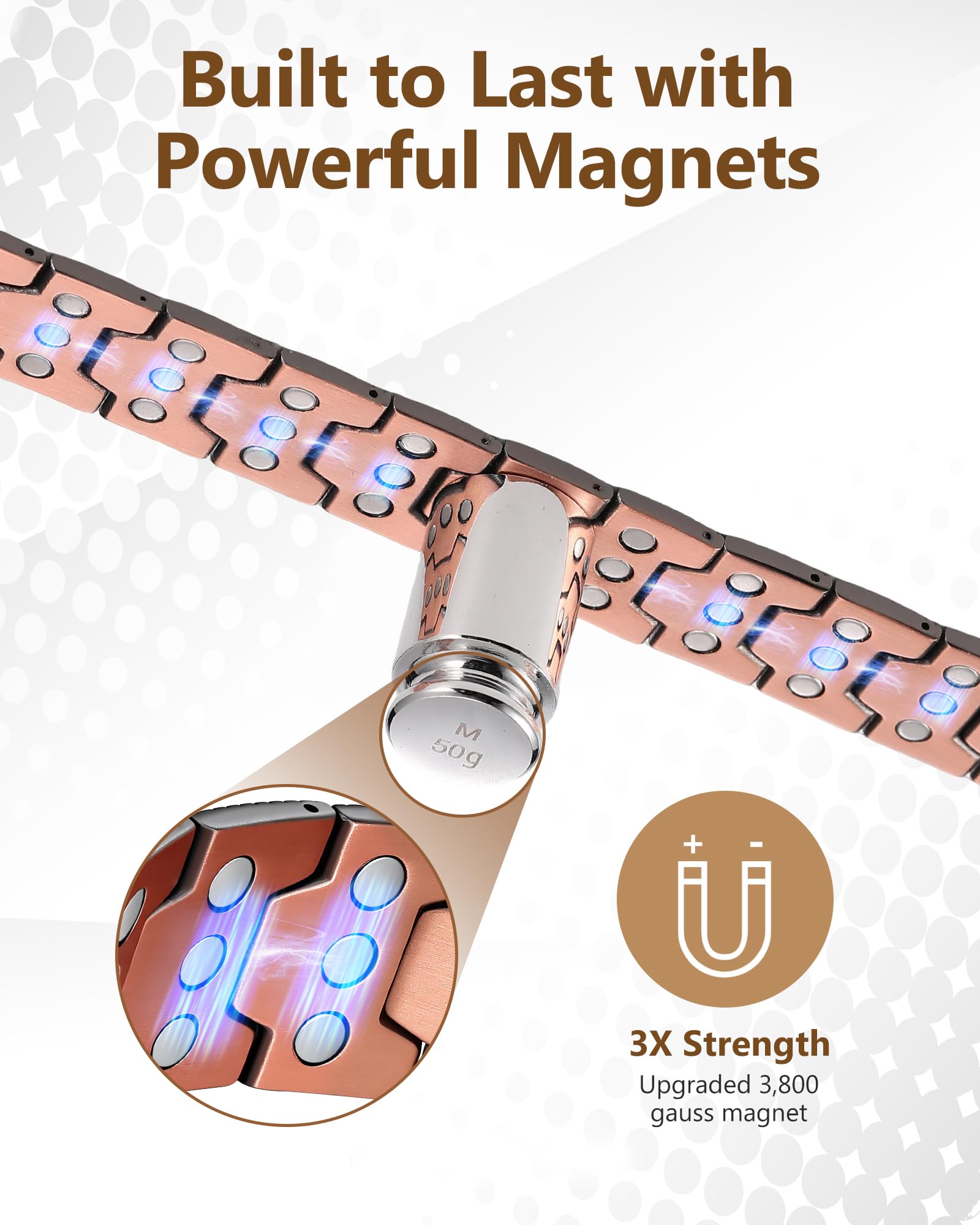 Feraco bracelet features 57 magnets for a striking focal point
