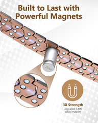 Feraco bracelet features 57 neodymium magnets for consistent magnetic distribution