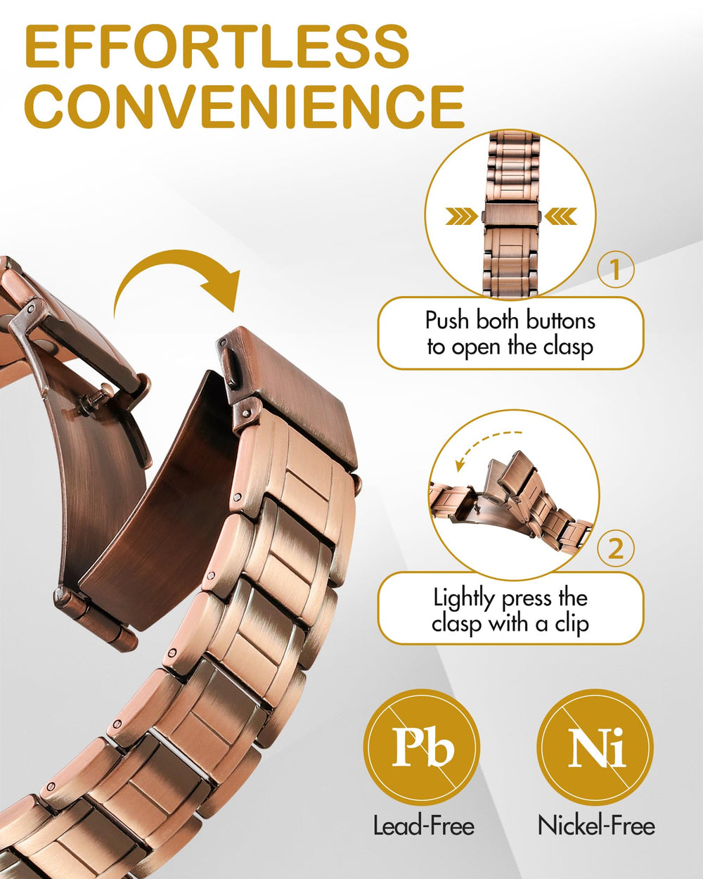 Feraco adjustable links with removal tool for perfect fit