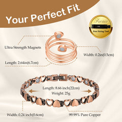 Feraco adjustable copper bracelet, easy to resize for a comfortable fit.
