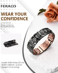 Feraco adjustable-size copper bracelet with link removal tool for a perfect fit.