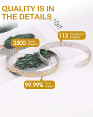 Feraco copper bracelet with flower-pattern design for versatile outfits