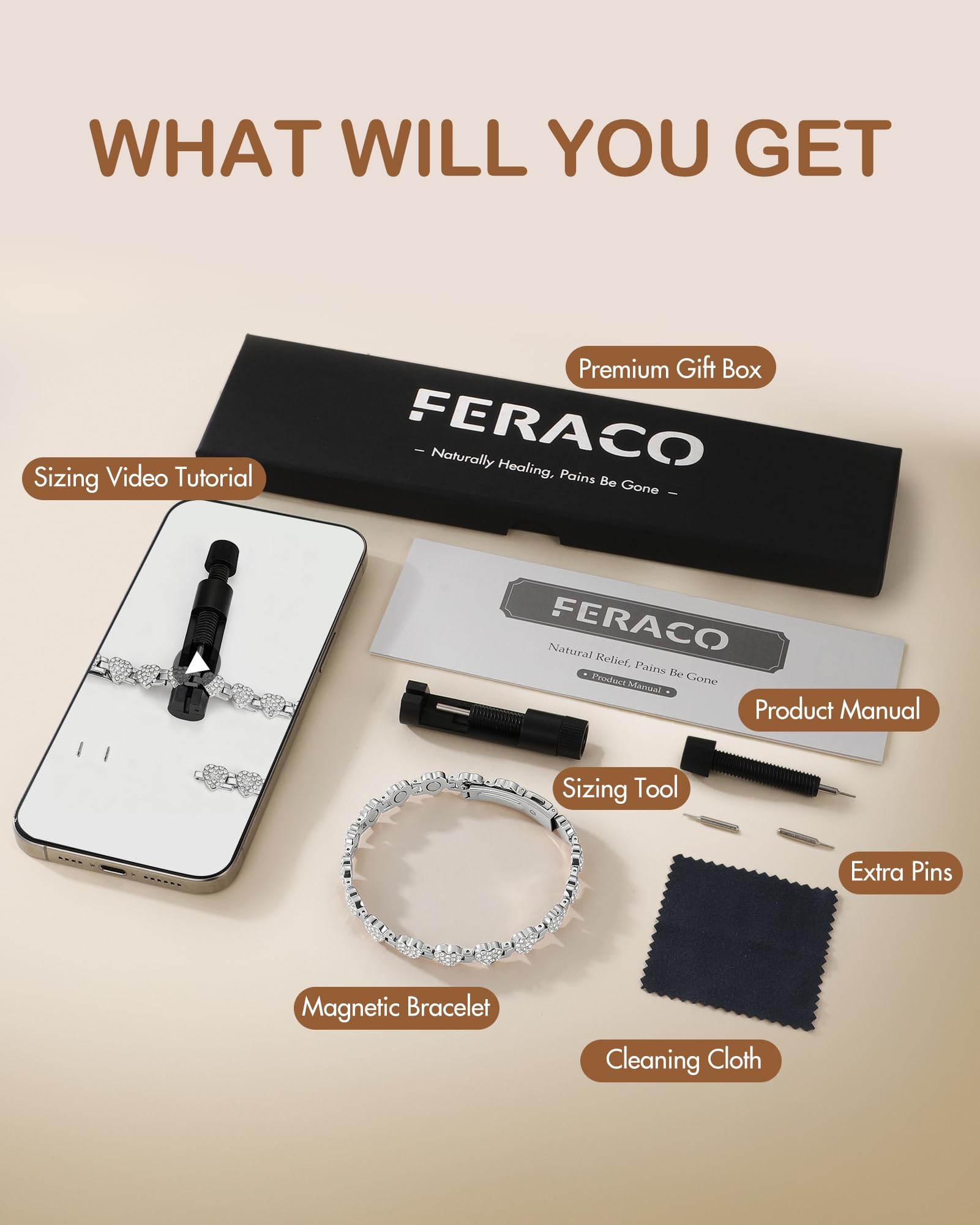 Feraco copper bracelet gift box presents a luxurious unboxing experience