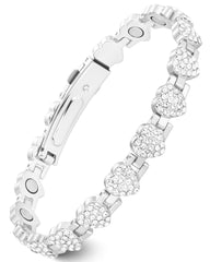 Feraco copper bracelet with heart shaped links and cz stones for an elegant everyday look