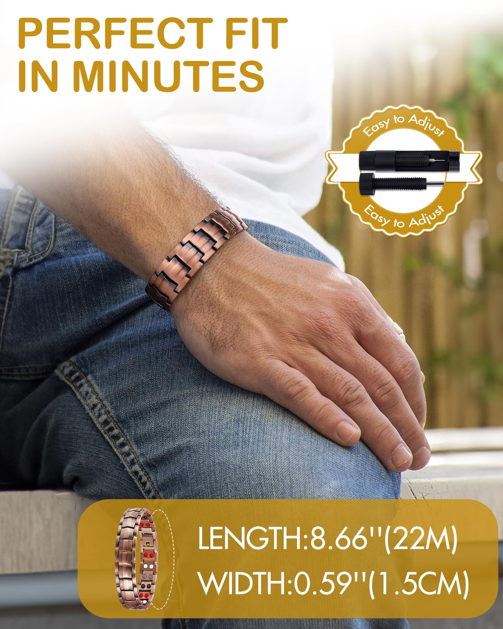 Feraco hypoallergenic lead-free copper bracelet highlights safe materials