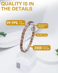 Feraco copper bracelet interior magnets for enhanced wear