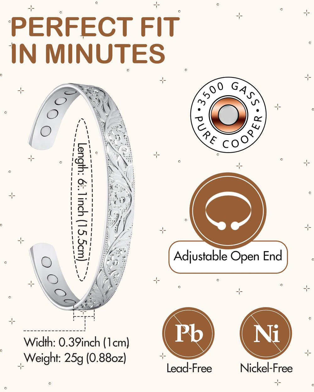Feraco copper bracelet lifestyle image suitable for versatile occasions