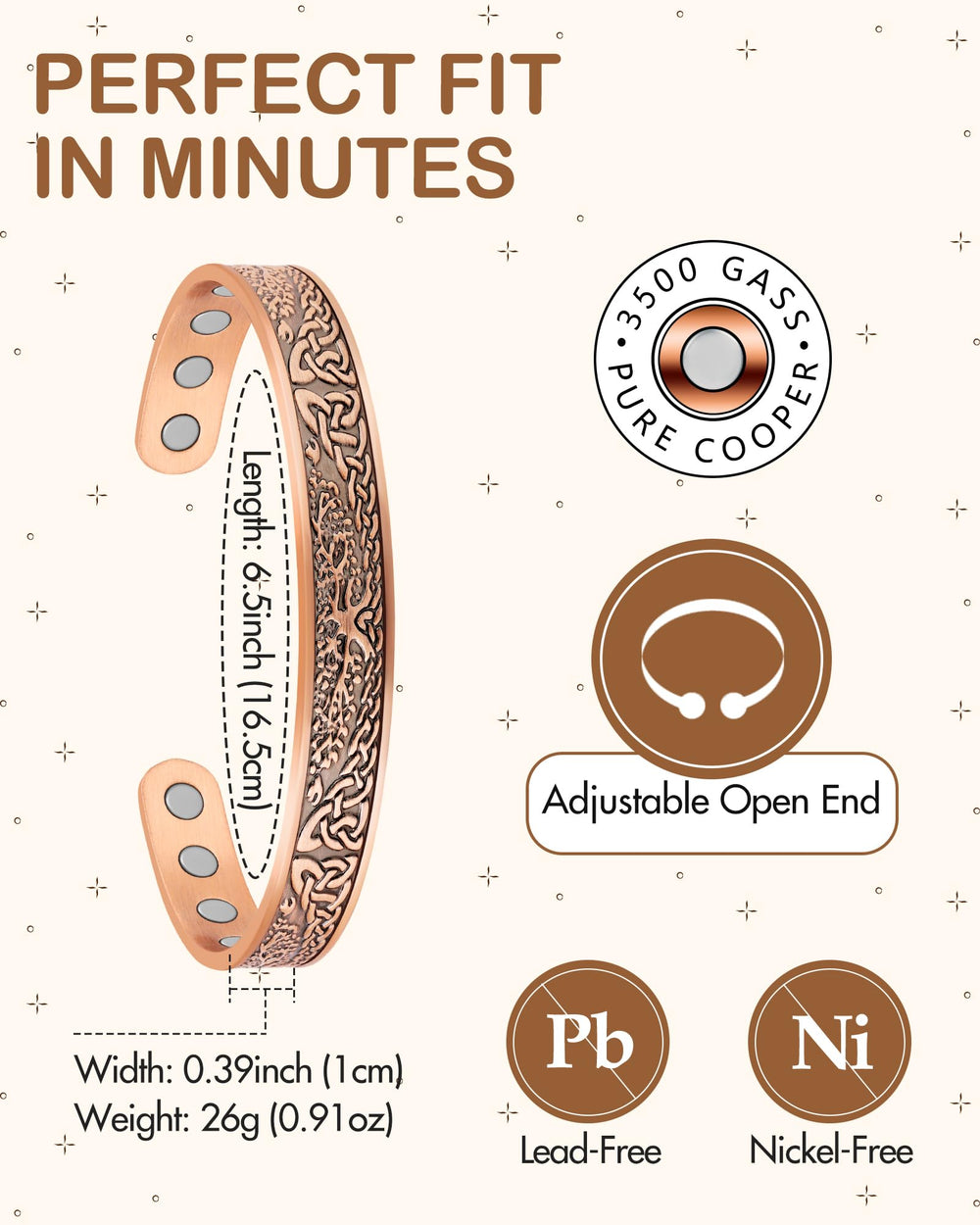 Feraco magnet bracelet highlights 3500 gauss neodymium magnets