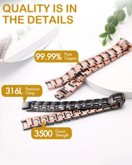 Feraco copper bracelet for men adjustable size tool included for easy resizing