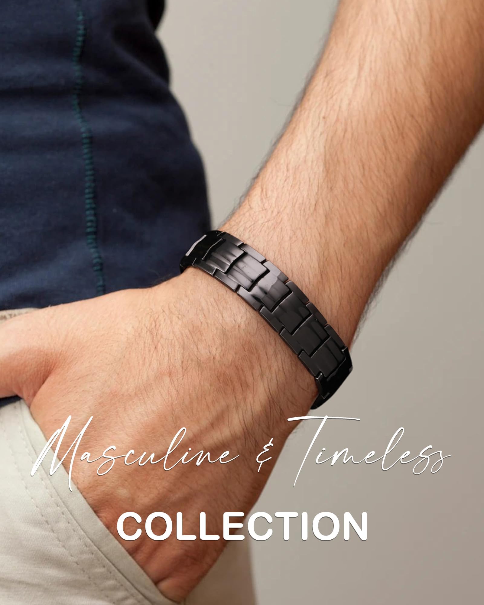 Feraco copper bracelet with four-element stones ideal for daily wear and style.