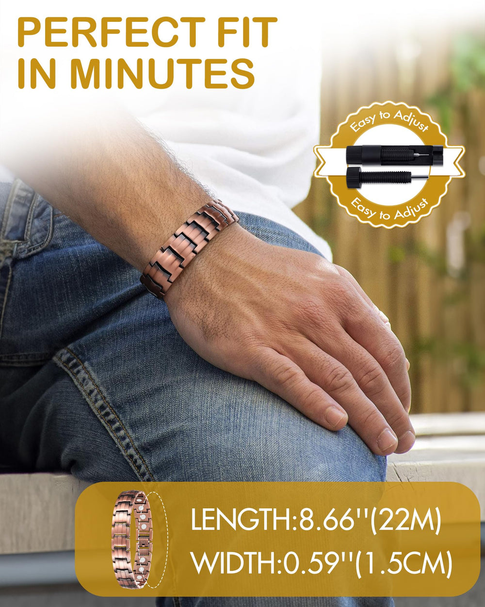 Feraco copper bracelet for men gift box packaging ready for gifting