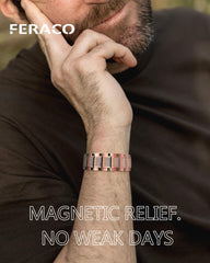 Feraco copper bracelet for men magnets close-up highlighting embedded magnets for everyday use.
