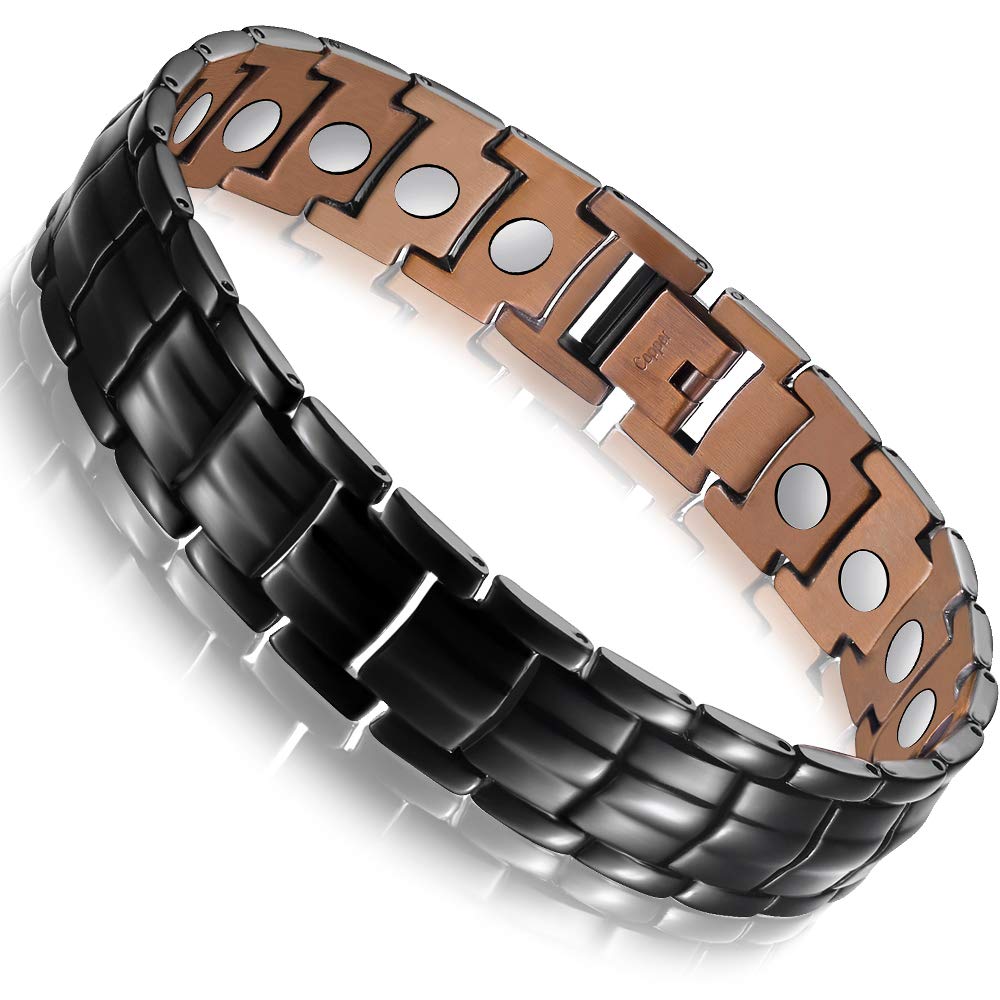 Feraco copper bracelet for men with wide-link design for bold, versatile style