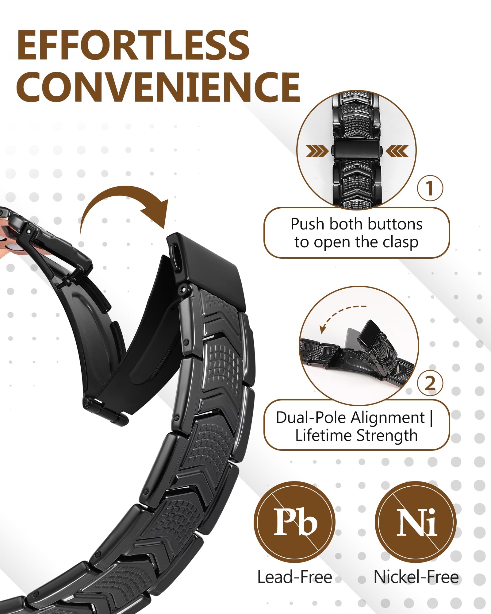 Feraco bracelet worn on the wrist with a sleek silhouette
