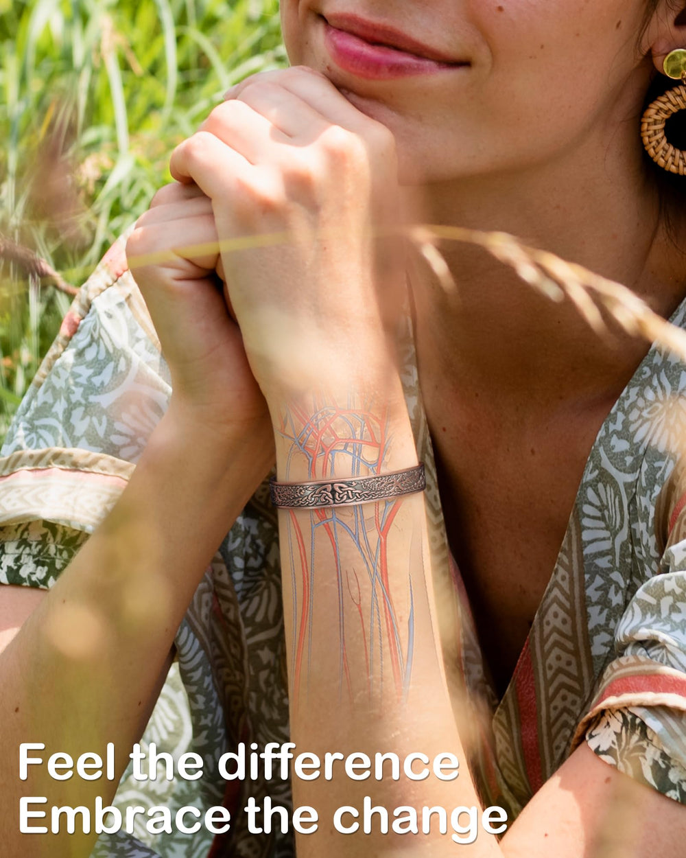 Feraco copper bracelet open-fit: adjustable design for comfortable wearing