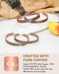 Feraco copper bracelet plum blossom pattern close-up texture