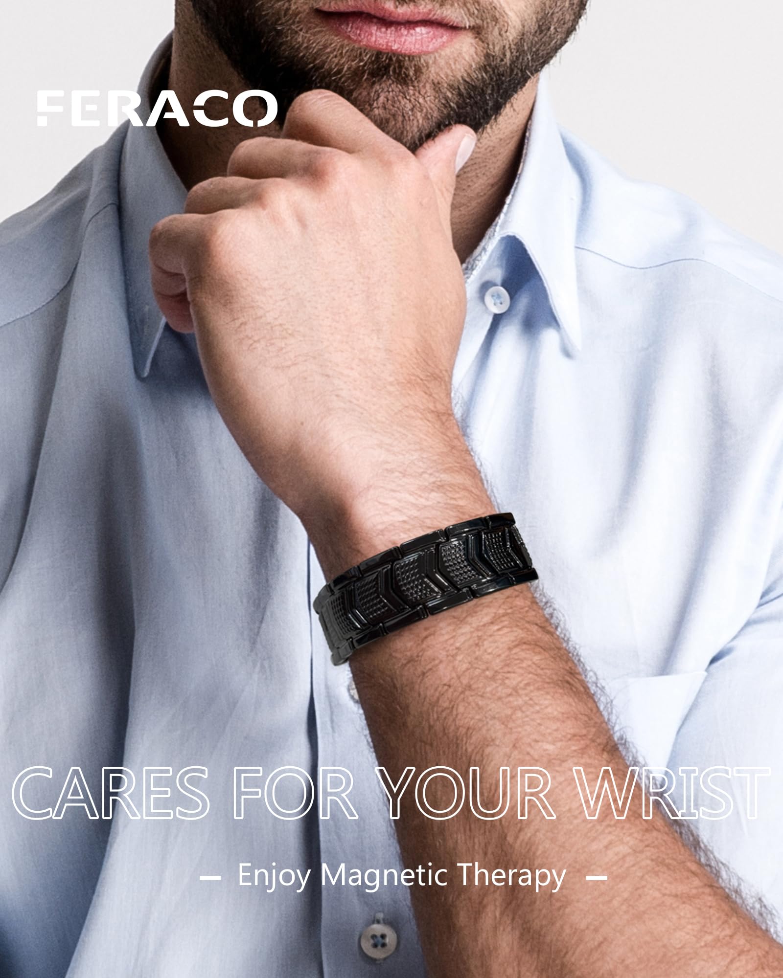 Feraco premium fold-over clasp close-up for secure wear