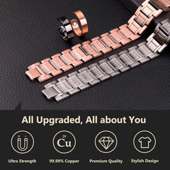 Feraco copper bracelet with ring set for versatile modern style.