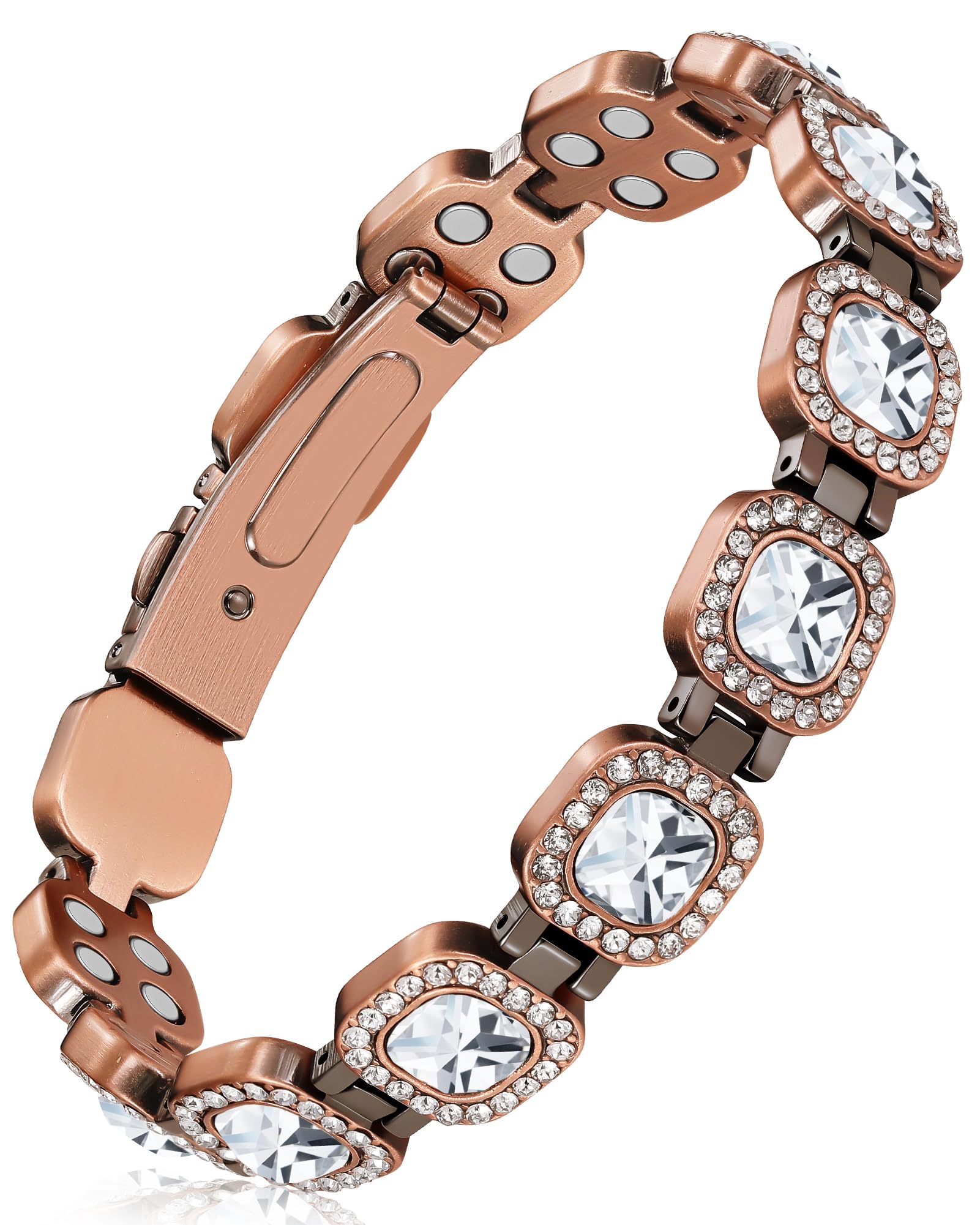 Feraco copper bracelet for women in full view, adds versatile elegance to daily outfits.