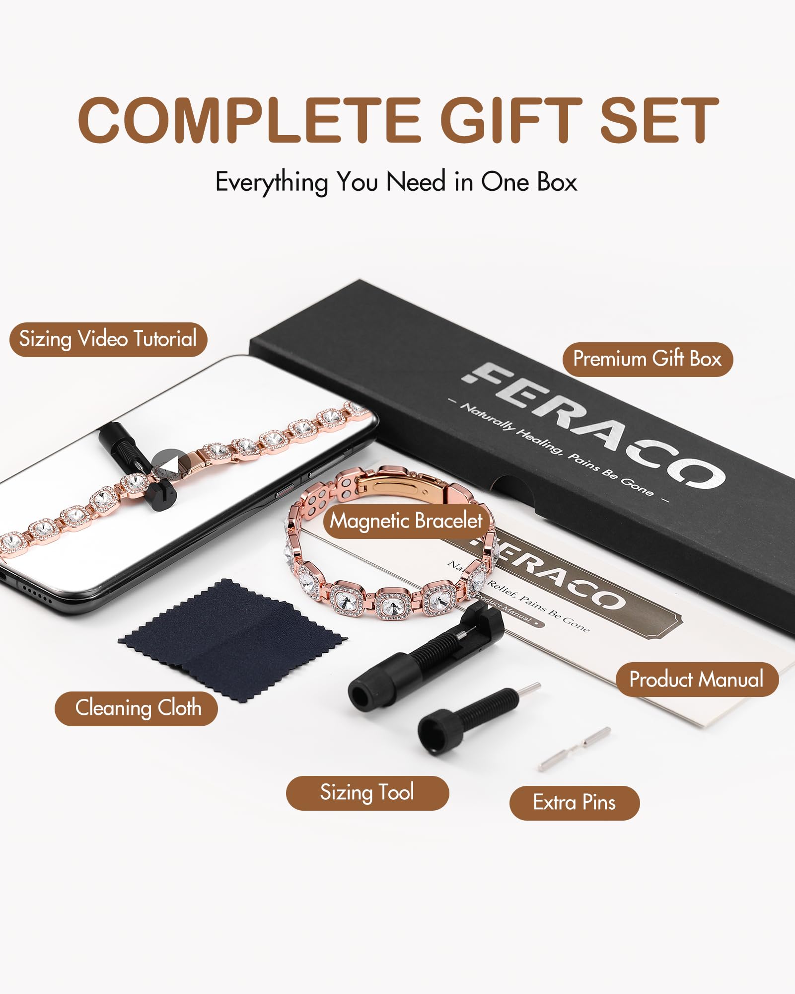 Feraco copper bracelet paired with a chic casual outfit.
