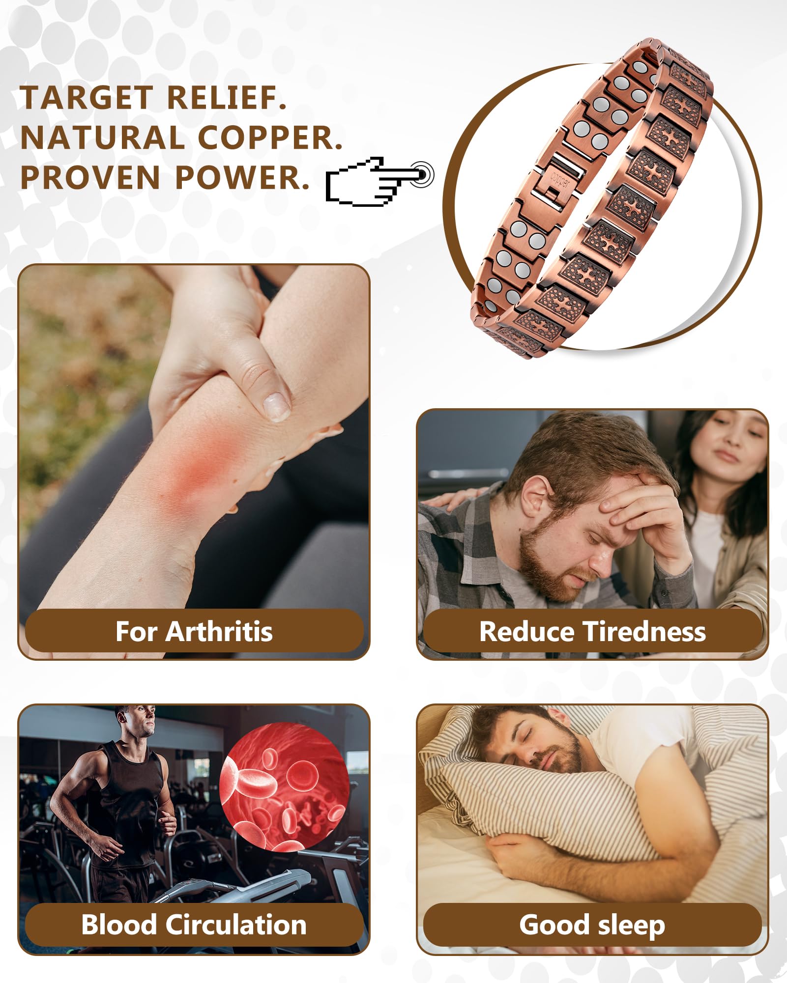 Feraco bracelet care and wear concepts to maintain copper warmth